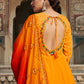 Rajwada Women Classic Yellow Embroidered Semi Stitched Gown