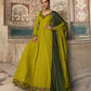 Rajwada Women Pretty Green Georgette Semi Stitched Gown
