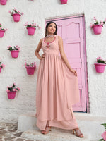 Rajwada - Peach Georgette Embroidered Stitched Salwar Suit