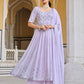 Rajwada Women Lavendar Georgette Embroidered Semi Stitched Salwar Suit