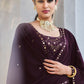 Rajwada Women Violet Georgette Embroidered Semi Stitched Salwar Suit