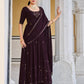 Rajwada Women Violet Georgette Embroidered Semi Stitched Salwar Suit