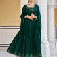 Rajwada Women Dark Green Georgette Embroidered  Stitched Salwar Suit
