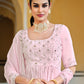 Rajwada Women Pink Georgette Embroidered Semi Stitched Salwar Suit