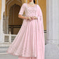 Rajwada Women Pink Georgette Embroidered Semi Stitched Salwar Suit