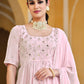 Rajwada Women Pink Georgette Embroidered Semi Stitched Salwar Suit