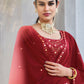 Rajwada Women Maroon Georgette Embroidered Semi Stitched Salwar Suit