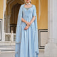 Rajwada Women Blue Georgette Embroidered Semi Stitched Salwar Suit