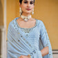 Rajwada Women Blue Georgette Embroidered Semi Stitched Salwar Suit