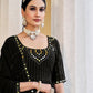 Rajwada Women Black Georgette Embroidered Semi Stitched Salwar Suit