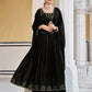 Rajwada Women Black Georgette Embroidered Semi Stitched Salwar Suit