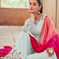 Rajwada - Blue Georgette Semi Stitched Palazzo Suit