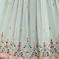 Rajwada - Blue Georgette Semi Stitched Palazzo Suit