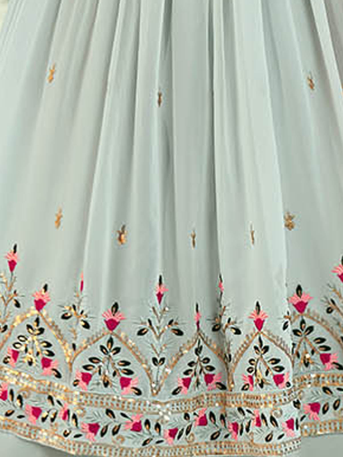 Rajwada - Blue Georgette Semi Stitched Palazzo Suit