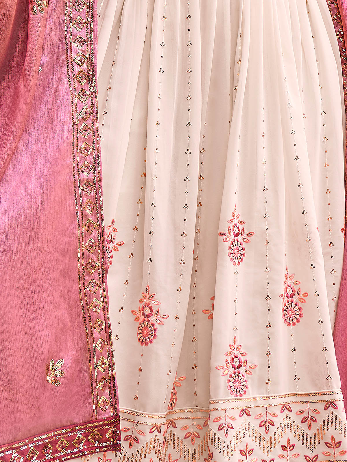 Rajwada - Light Pink Georgette Semi Stitched Palazzo Suit