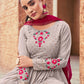 Rajwada - Grey Georgette Semi Stitched Palazzo Suit