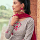 Rajwada - Grey Georgette Semi Stitched Palazzo Suit