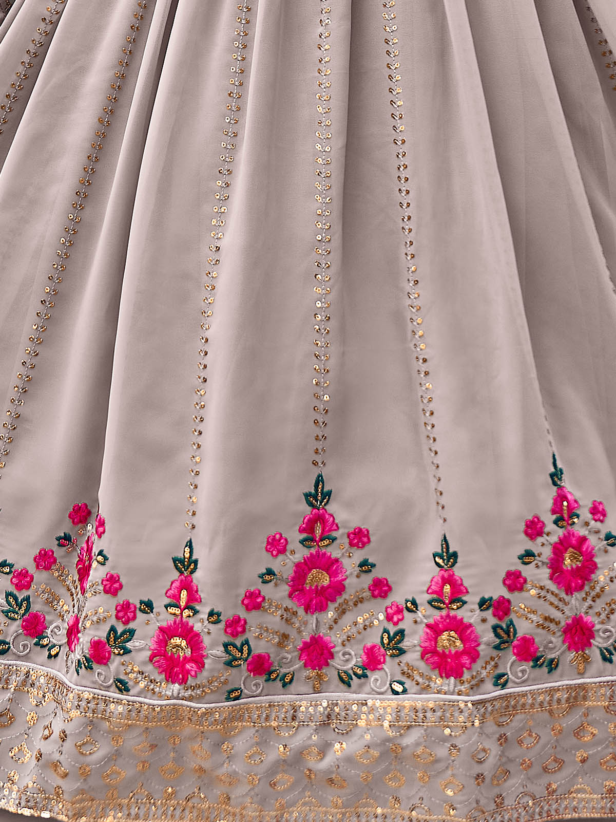 Rajwada - Grey Georgette Semi Stitched Palazzo Suit