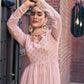 Rajwada - Light Pink Georgette Semi Stitched Palazzo Suit