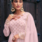 Rajwada - Light Pink Georgette Semi Stitched Palazzo Suit