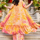 Rajwada - Orange Silk Blend Printed Stitched Indo Western Set