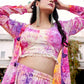Rajwada - Purple Silk Blend Printed Stitched Indo Western Set