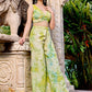 Rajwada - Green Silk Blend Printed Stitched Indo Western Set