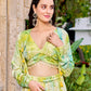Rajwada - Green Silk Blend Printed Stitched Indo Western Set