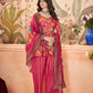 Rajwada Pink Silk Blend Printed Stitched Kurta Set For Women