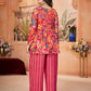 Rajwada Pink Silk Blend Printed Stitched Kurta Set For Women