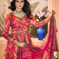 Rajwada Pink Silk Blend Printed Stitched Kurta Set For Women