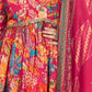 Rajwada Pink Silk Blend Printed Stitched Kurta Set For Women