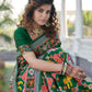 Rajwada Women Festive Designer Green Saree With Unstitched Blouse