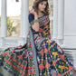 Rajwada Women Festive Designer Dark Blue Saree With Unstitched Blouse