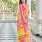 Rajwada Women Festive Designer Yellow Saree With Unstitched Blouse