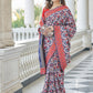 Rajwada Women Festive Designer Blue Saree With Unstitched Blouse