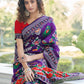 Rajwada Women Festive Designer Purple Saree With Unstitched Blouse