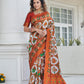 Rajwada Women Festive Designer White Saree With Unstitched Blouse