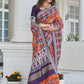Rajwada Women Festive Designer Orange Saree With Unstitched Blouse