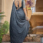 Rajwada Women Festive Designer Dark Blue Saree With Unstitched Blouse