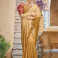 Rajwada Women Festive Designer Mustard Saree With Unstitched Blouse