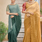 Rajwada Women Festive Designer Teal Saree With Unstitched Blouse