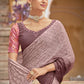 Rajwada Women Festive Designer Mauve Saree With Unstitched Blouse