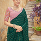 Rajwada Women Festive Designer Green Saree With Unstitched Blouse