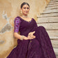 Rajwada Women Festive Designer Violet Saree With Unstitched Blouse