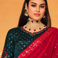 Rajwada Women Designer Red Chinon Saree With Unstitched Blouse