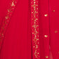 Rajwada Women Designer Red Chinon Saree With Unstitched Blouse