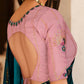 Rajwada Women Classic Teal Chinon Saree With Unstitched Blouse