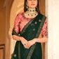 Rajwada Women Green Designer Chinon Saree With Unstitched Blouse