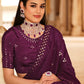Rajwada Women Designer Purple Saree With Unstitched Blouse
